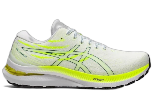 ASICS Gel-Kayano 29 White Velvet Pine Safety Yellow (Women's)