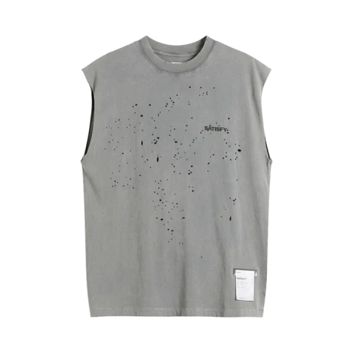 SATISFY Mothtech Muscle Tee 'Faded Black'