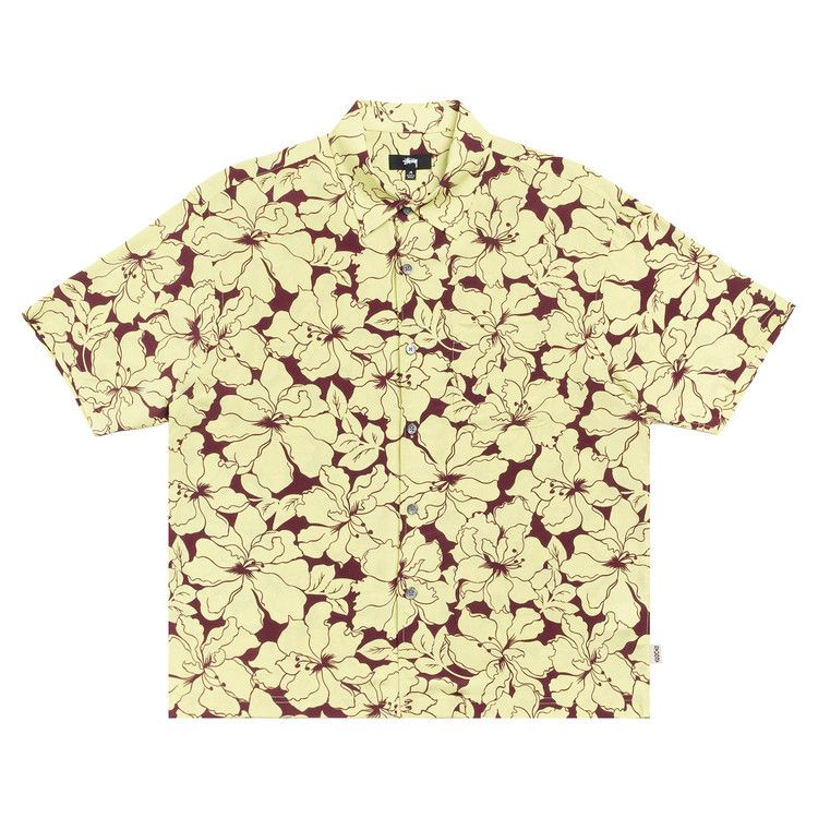 Stussy Floral Hawaiian Shirt Lime