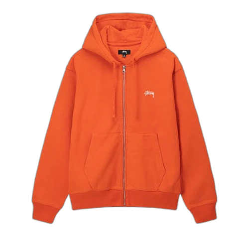 Stussy Stock Logo Zip Hoodie Orange