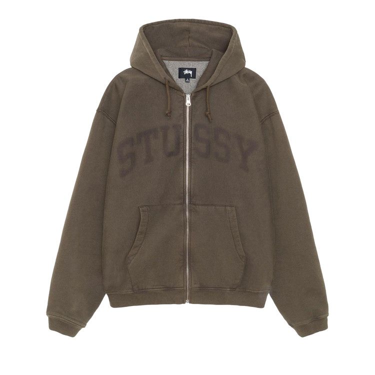 Stussy Faded Graphic Zip Hoodie Olive