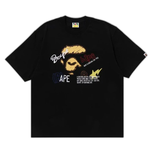 BAPE Hand Draw Graphic Relaxed Fit Tee 'Black'