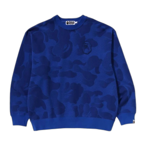 BAPE Ink Camo Ape Head Badge Crewneck 'Blue'