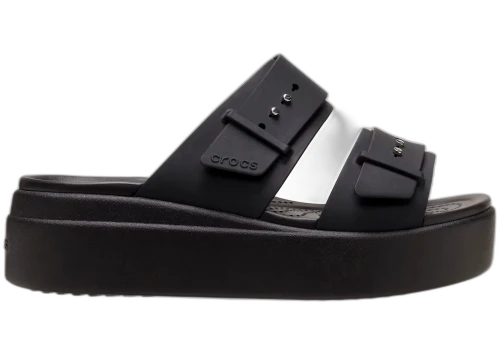 Crocs Brooklyn Buckle Low Wedge Sandal Black (Women's)