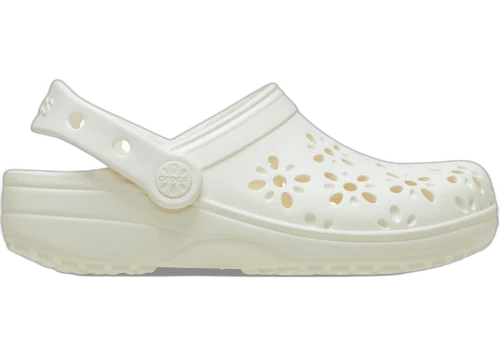 Crocs Classic Clog Floral Cut Out Chalk