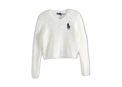 Polo Ralph Lauren Long Sleeve Crew Neck Cardigan White