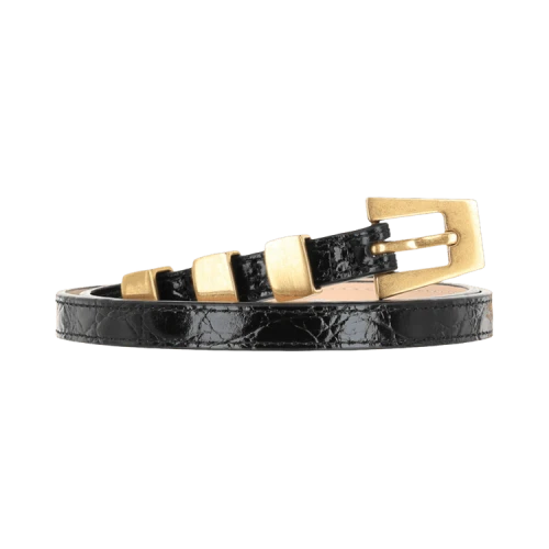 ByFar Vic Leather Belt Black