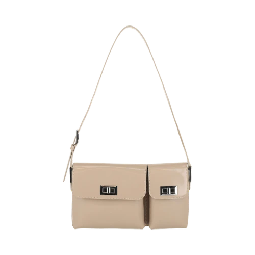 ByFar Billy Patent Leather Shoulder Bag Taupe