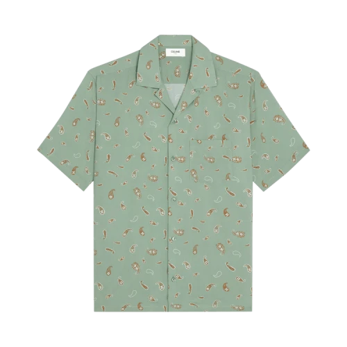CELINE Bowling Shirt 'Sage/Cream/Tobacco'