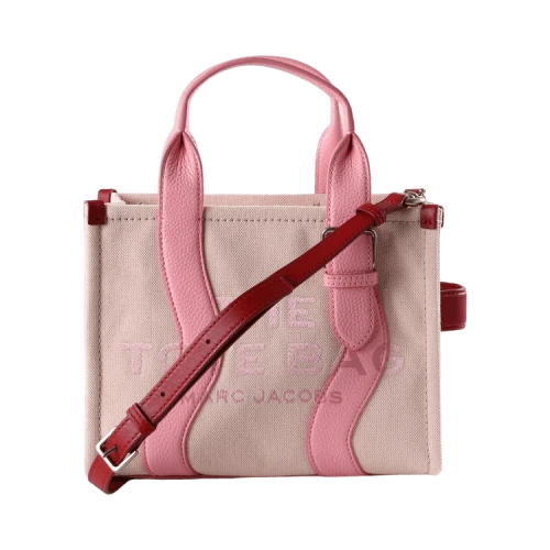 Marc Jacobs The Small Tote Wavy Canvas Tote Bag Powder Pin