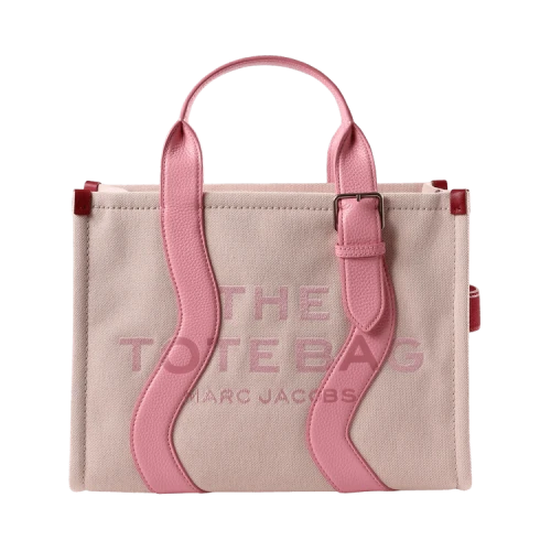 Marc Jacobs The Medium Tote Wavy Canvas Tote Bag Powder Pin