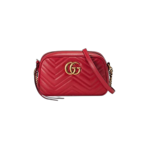 Gucci GG Marmont Small Matelassé Shoulder Bag 'Hibiscus Red'