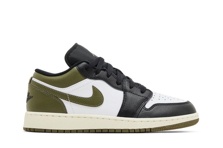 Jordan 1 Low Black Toe Medium Olive (GS)