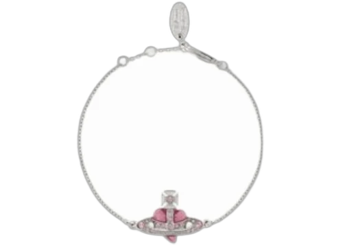 Vivienne Westwood Women's New Diamante Heart Bracelet Platinum/Vintage Rose Crystal/Light Rose