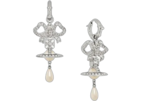 Vivienne Westwood Women's Rigoberta Pearl Earrings Platinum/White Crystal/Creamrose Pea