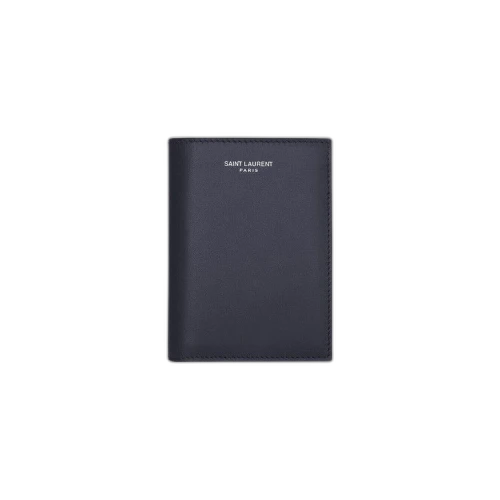 Saint Laurent Paris Credit Card Wallet In Smooth Leather 'Midnight'