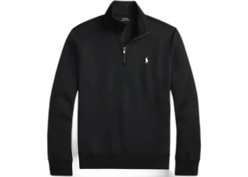 Polo Ralph Lauren Long Sleeve Double Knit Tech 1/4 Zip Pullover Sweatshirt Polo Black