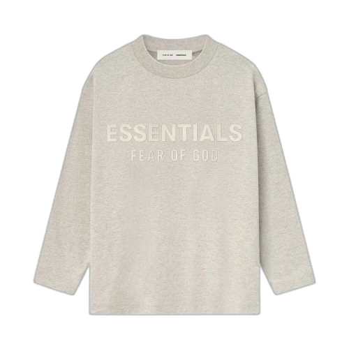 Fear of God Essentials Kids Classic Long Sleeve Tee Heather Stone