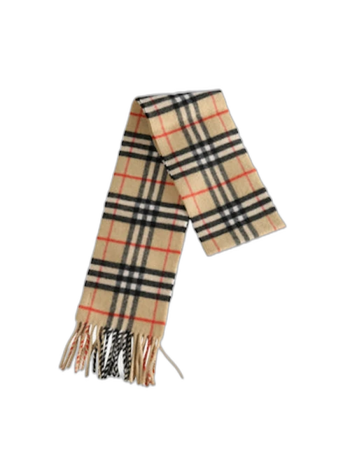 Burberry Mu Check Cashmere Scarf Sand