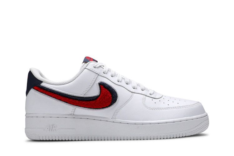 Nike Air Force 1 Low 3D Chenille Swoosh White Red Blue