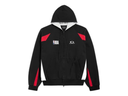Balenciaga x NBA Oversized Zip-Up Hoodie Black/Multicolor