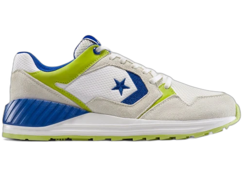 Converse Wave Trainer Ox Vintage White Blue Cartreuse