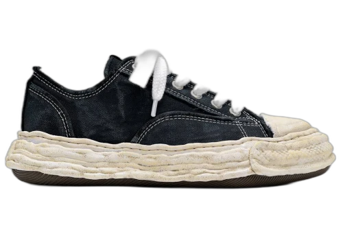 Maison Mihara Yasuhiro Peterson 23 OG Sole Vintage Effect Embroidered Canvas Low Black White