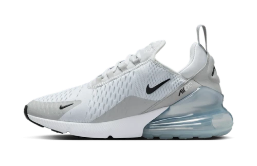 Nike Air Max 270 Pure Platinum Light Smoke Grey Metallic Silver Black (Women's)