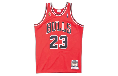 Mitchell & Ness Chicago Bulls Road Finals 1995-96 Michael Jordan Authentic Jersey Scarlet