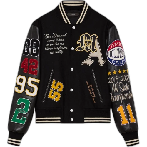 AMIRI Varsity Patch Jacket Black