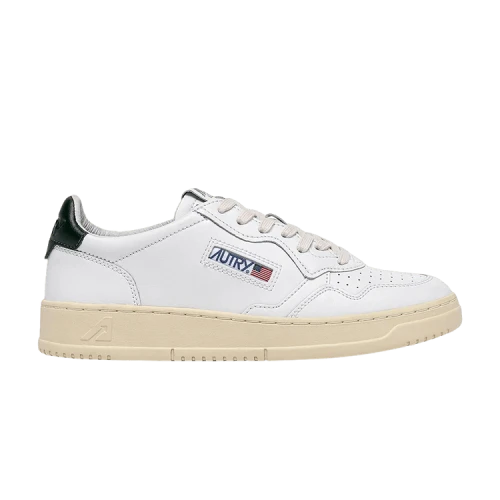 Autry Medalist Leather Low White Dark Blue