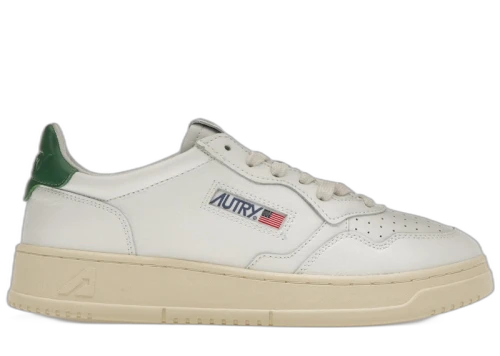 Autry Medalist Leather Low White Green