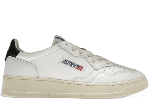 Autry Medalist Leather Low White Black