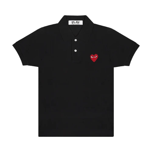 Comme des Garcons Play Red Emblem Polo Black