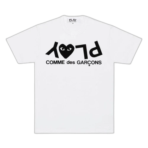 Comme des Garcons Play Inverted Text T-shirt White
