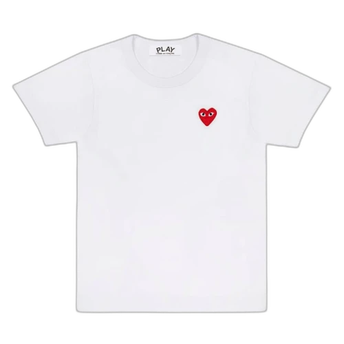 Comme des Garcons Play Embroidered Red Heart T-shirt White