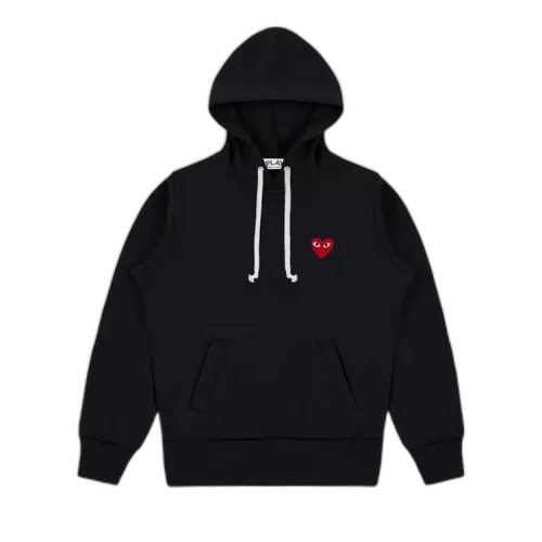 Comme des Garcons Play Red Heart Hoodie Black