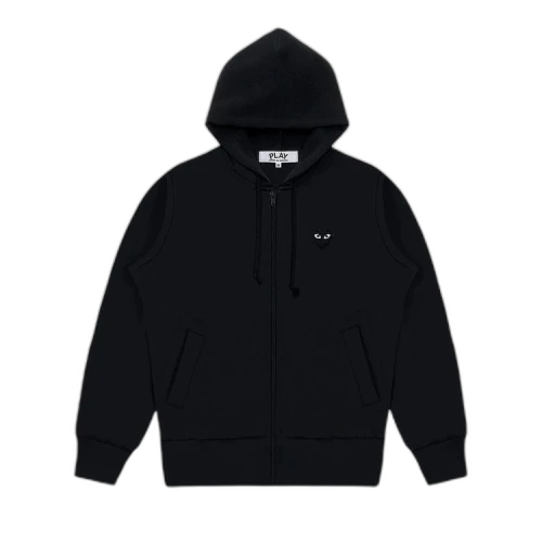 Comme des Garcons Play Big Black Heart Zip Up Hoodie Black