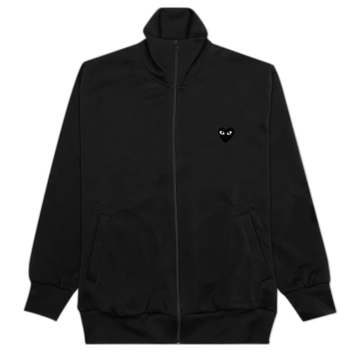 Comme des Garcons Play Big Black Heart Zip Up Sweatshirt Black