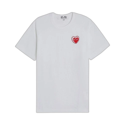 Comme des Garcons PLAY Emblem Metalstone Heart Tee White/Red