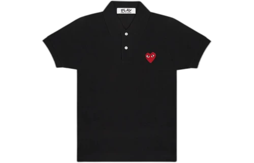 Comme des Garcons PLAY Play Red Emblem Polo Black