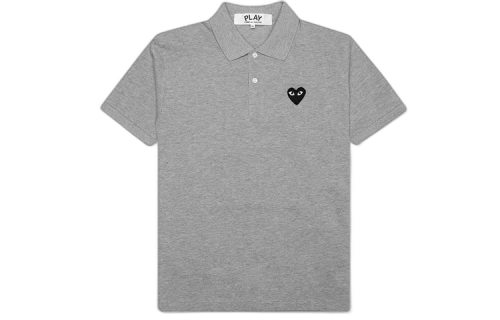 Comme des Garcons PLAY Play Black Emblem Polo Grey