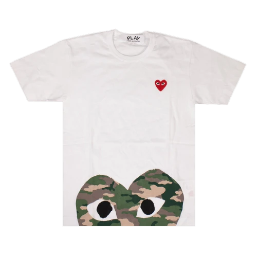 Comme des Garcons PLAY Play Camouflage Edge Heart T-shirt White