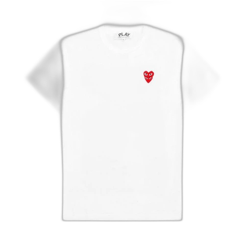 Comme des Garcons PLAY Play Double Red Heart T-shirt White