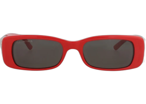 Balenciaga Square-Frame Recycled Acetate Sunglasses Red Silver Grey (BB0096S-30008871-015)