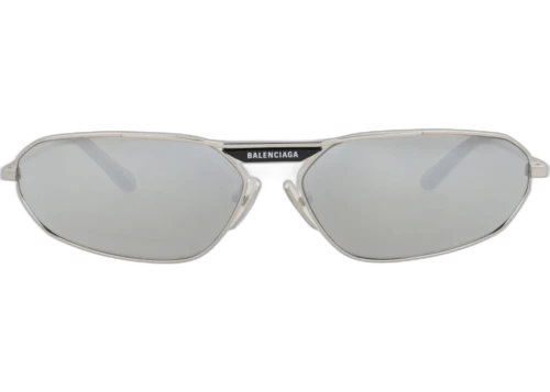 Balenciaga Shield-Frame Metal Sunglasses Silver Silver Silver (BB0245S-30013528-002)