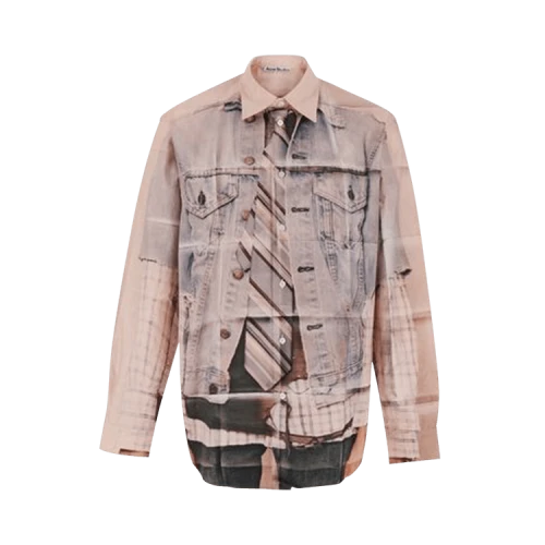 Acne Studios Printed Button Up Shirt 'Pink'
