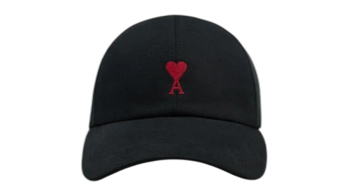 Ami Paris Black Cotton with Ami de Coeur Cap Black