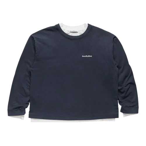Acne Studios Layered Sweatshirt With Logo 'Navy/White'