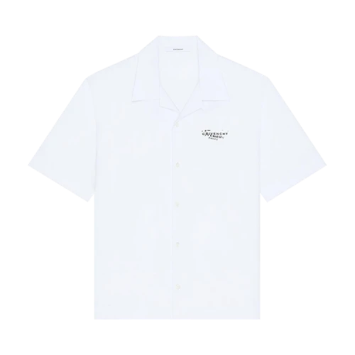 Givenchy Bowling Shirt with Stamp Print 'White'